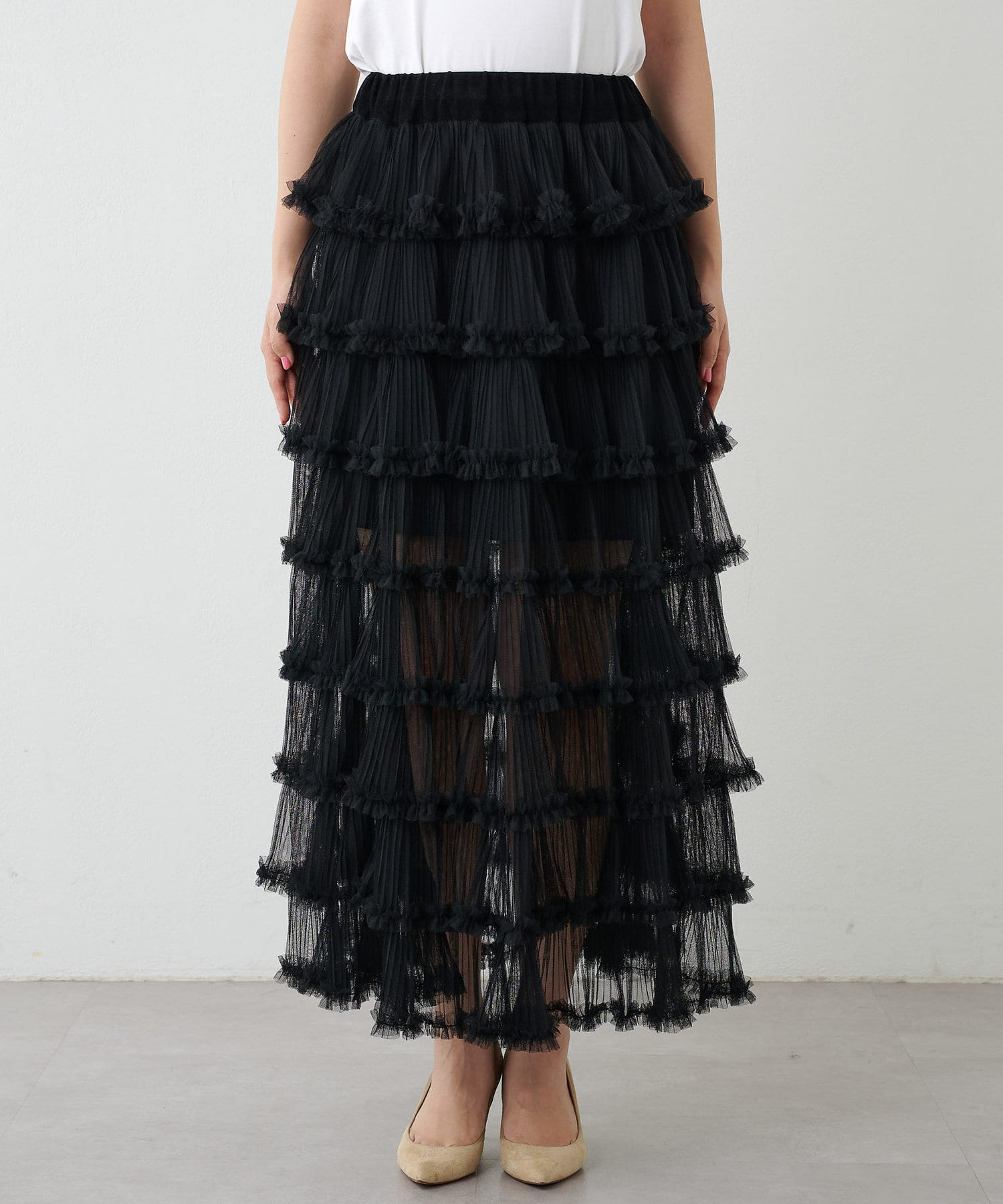 チュールフリルスカート