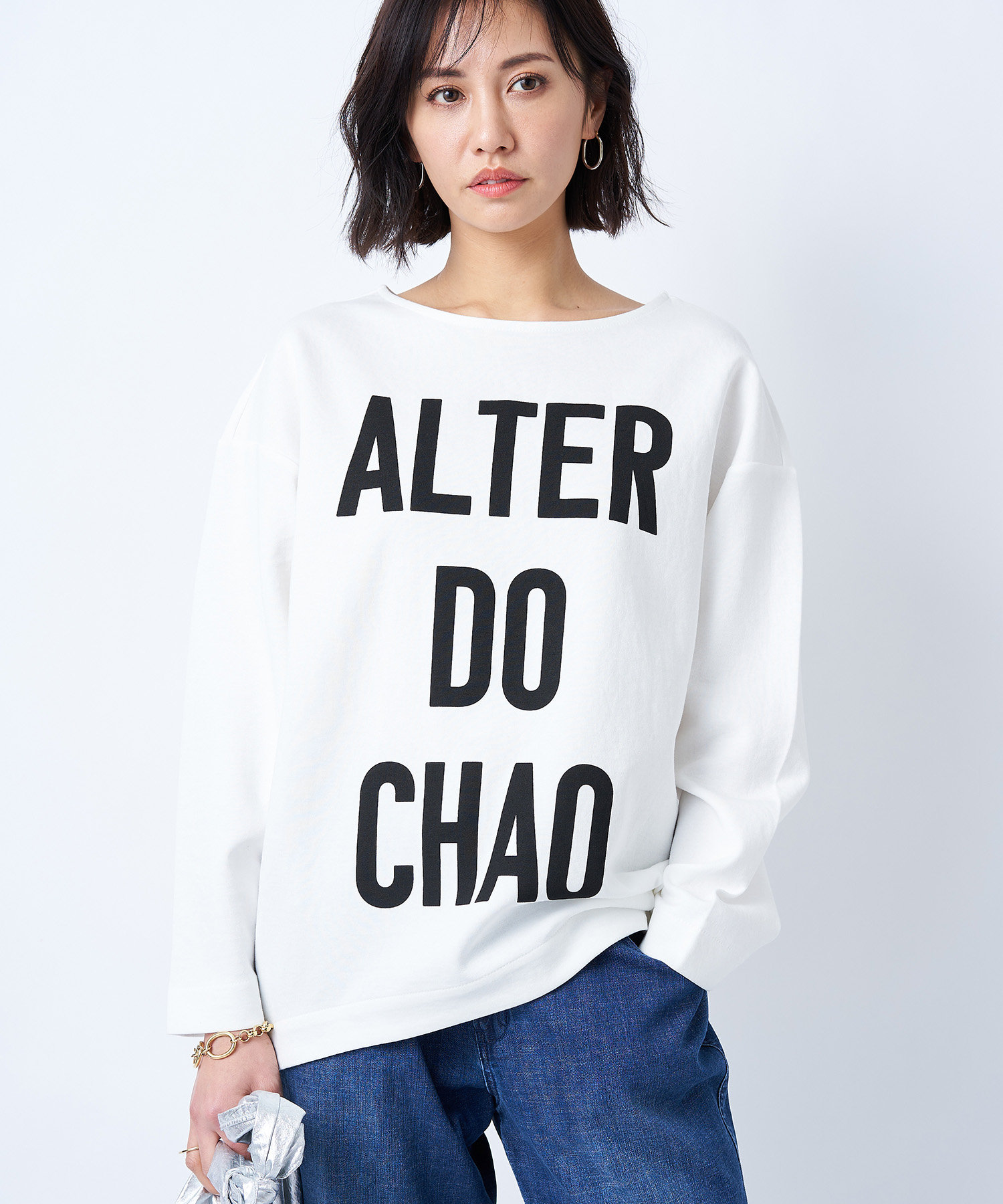 《予約》【《シルエットが決まりやすい》手洗い可】ロゴコクーンカットソー