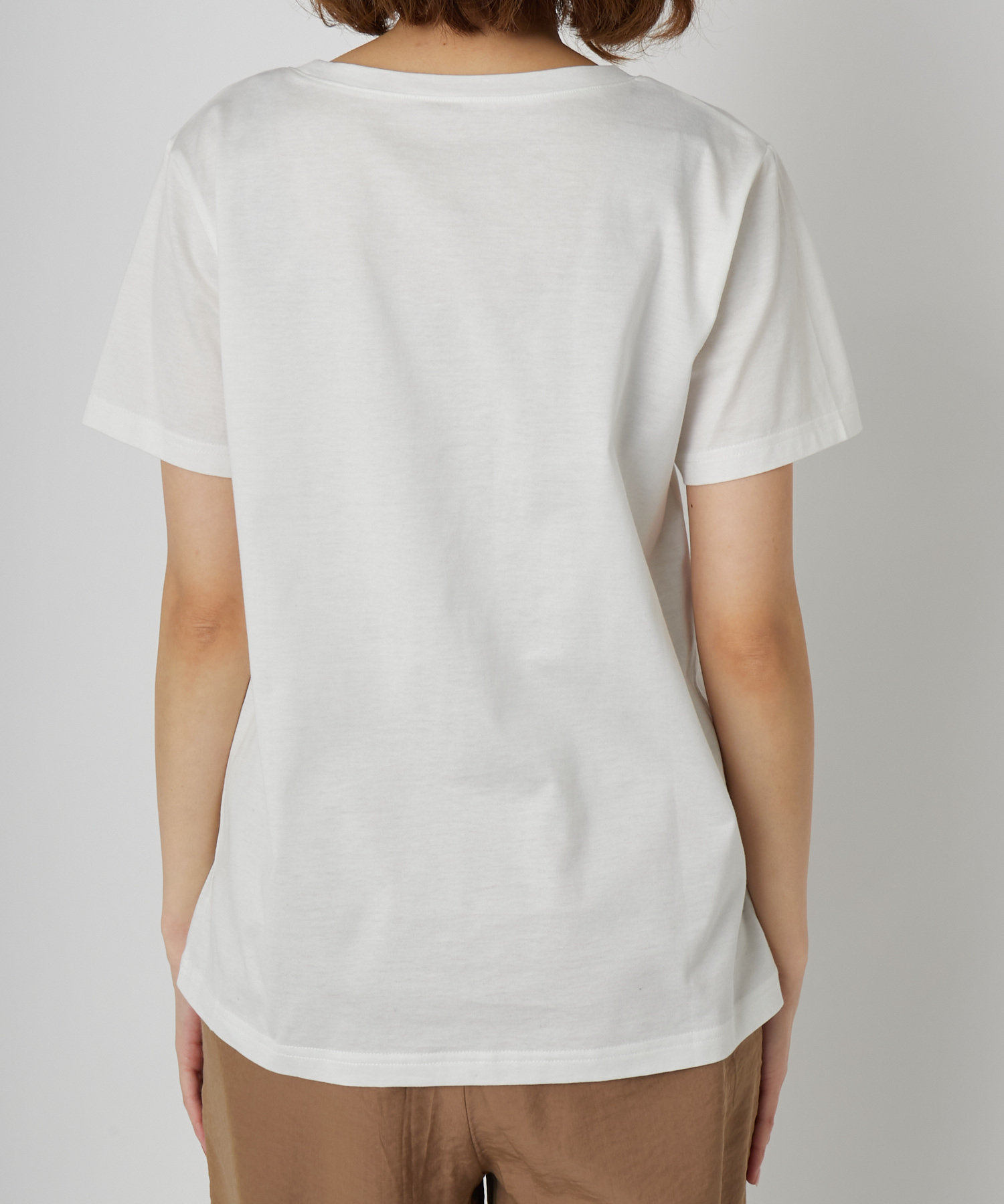 【《大人カジュアルに最適》手洗い可】60シルケットロゴプリントT