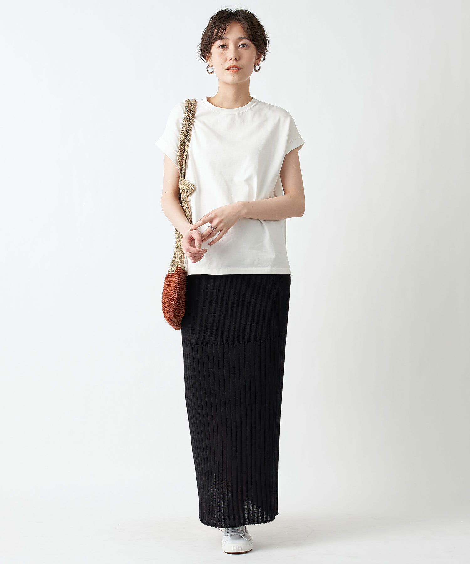 【《暑い時期に大活躍》洗える】汗染み防止クルーネックフレンチTシャツ 【《暑い時期に大活躍》洗える】汗染み防止クルーネックフレンチTシャツ