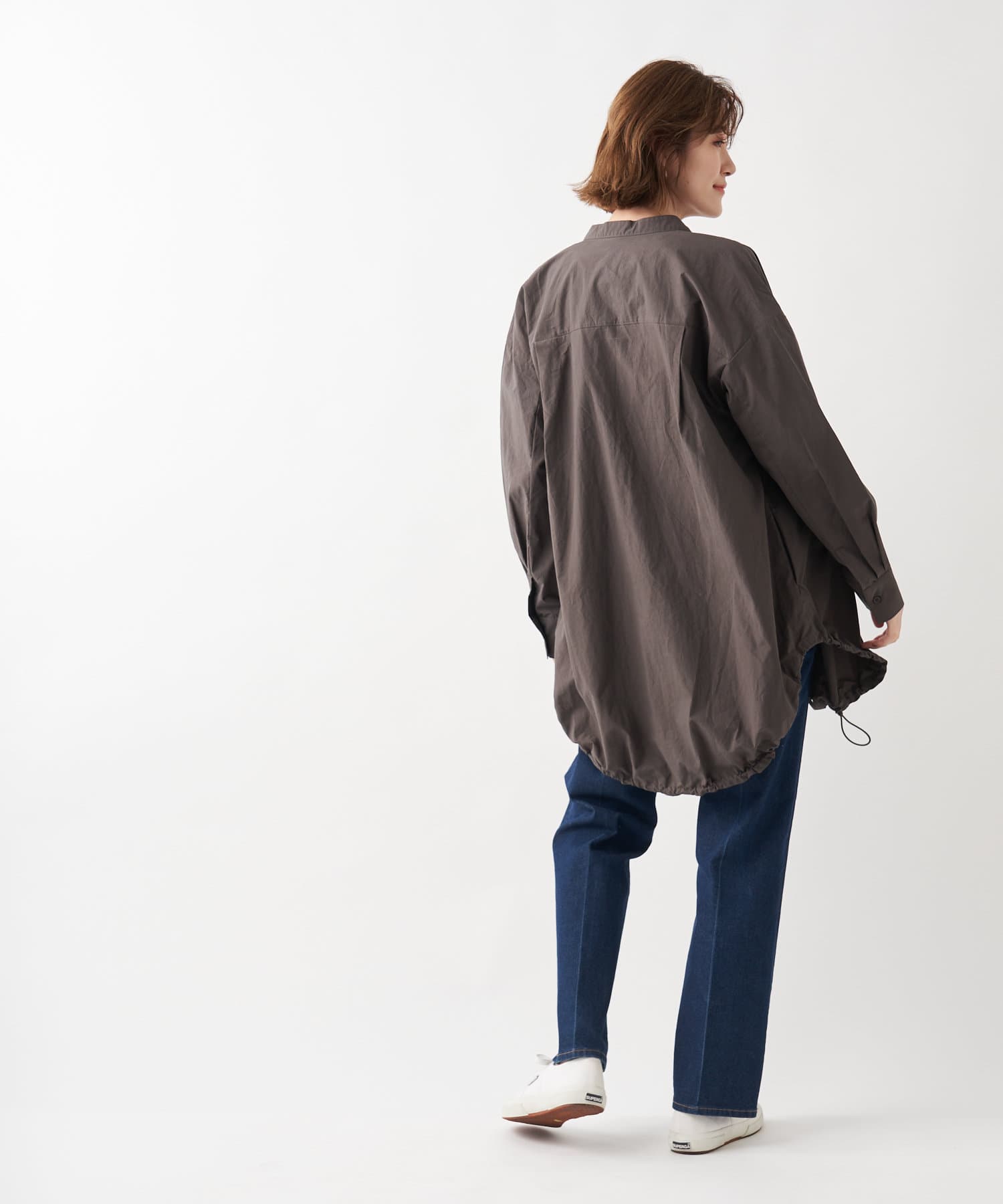 《予約》【トレンドのビックシルエット】クリアコットンオーバーシャツ