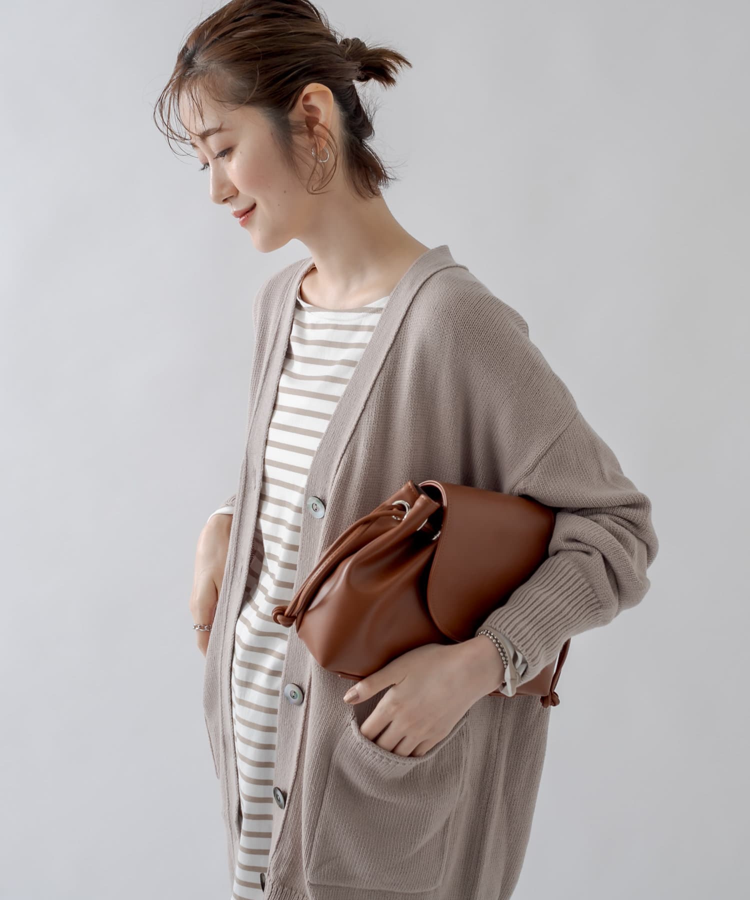 《予約》【カジュアルな抜け感が出る1枚】リリヤーンビッグカーディガン