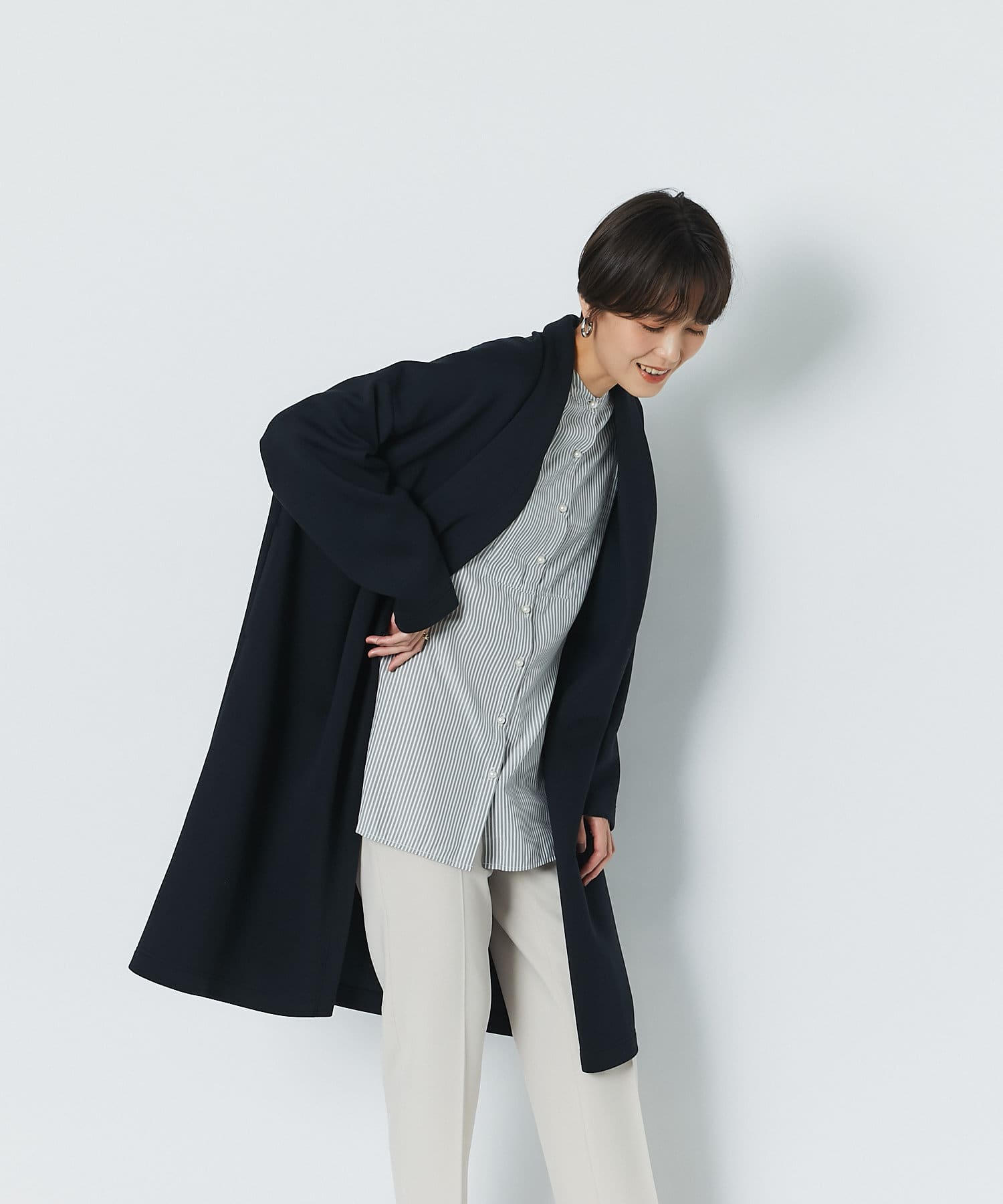 【さらっと羽織に万能な1枚】ダンボールニットトッパーコート 【さらっと羽織に万能な1枚】ダンボールニットトッパーコート