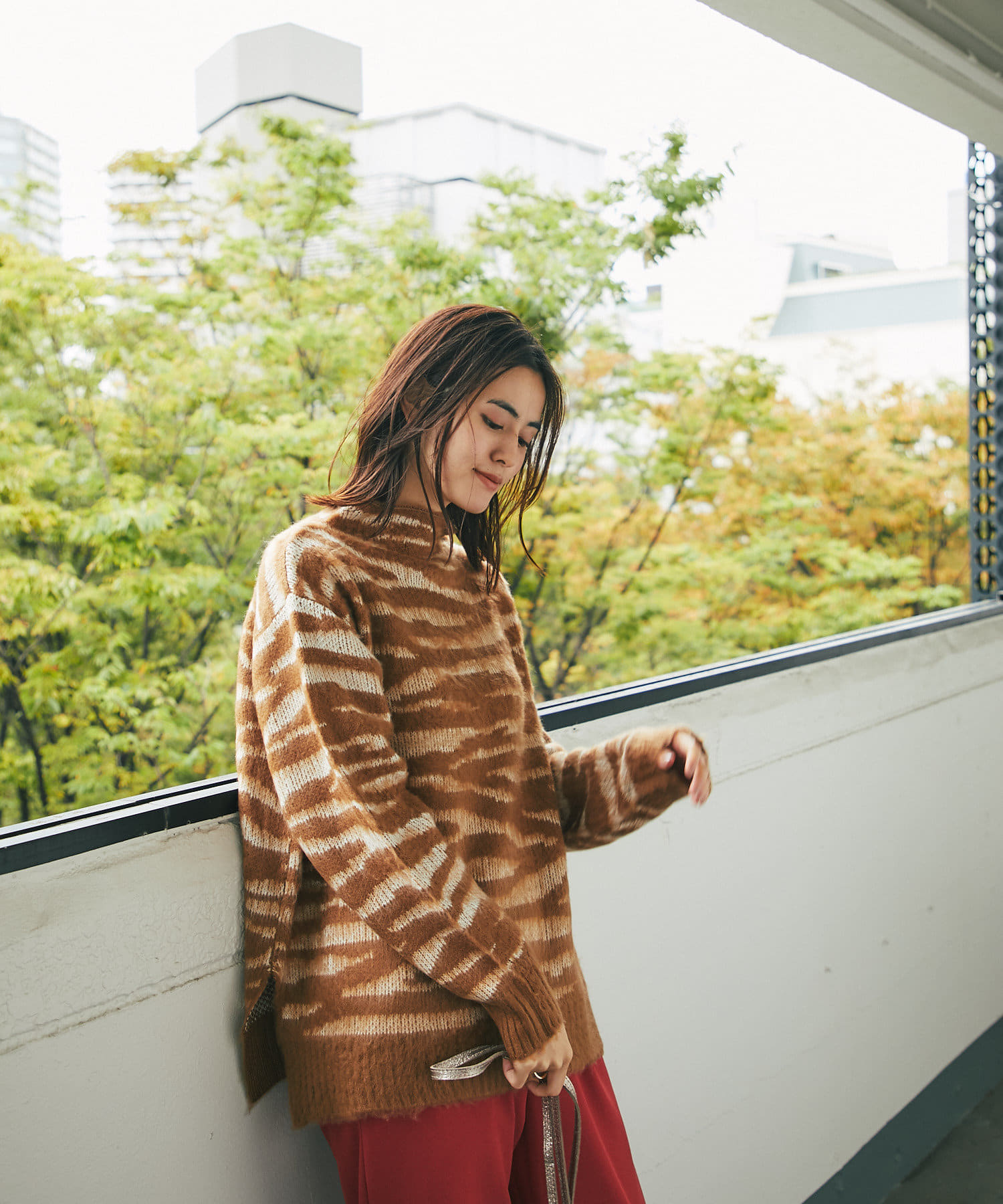ここでしか手に入らない！【WEB限定】ゼブラ柄モヘアニット