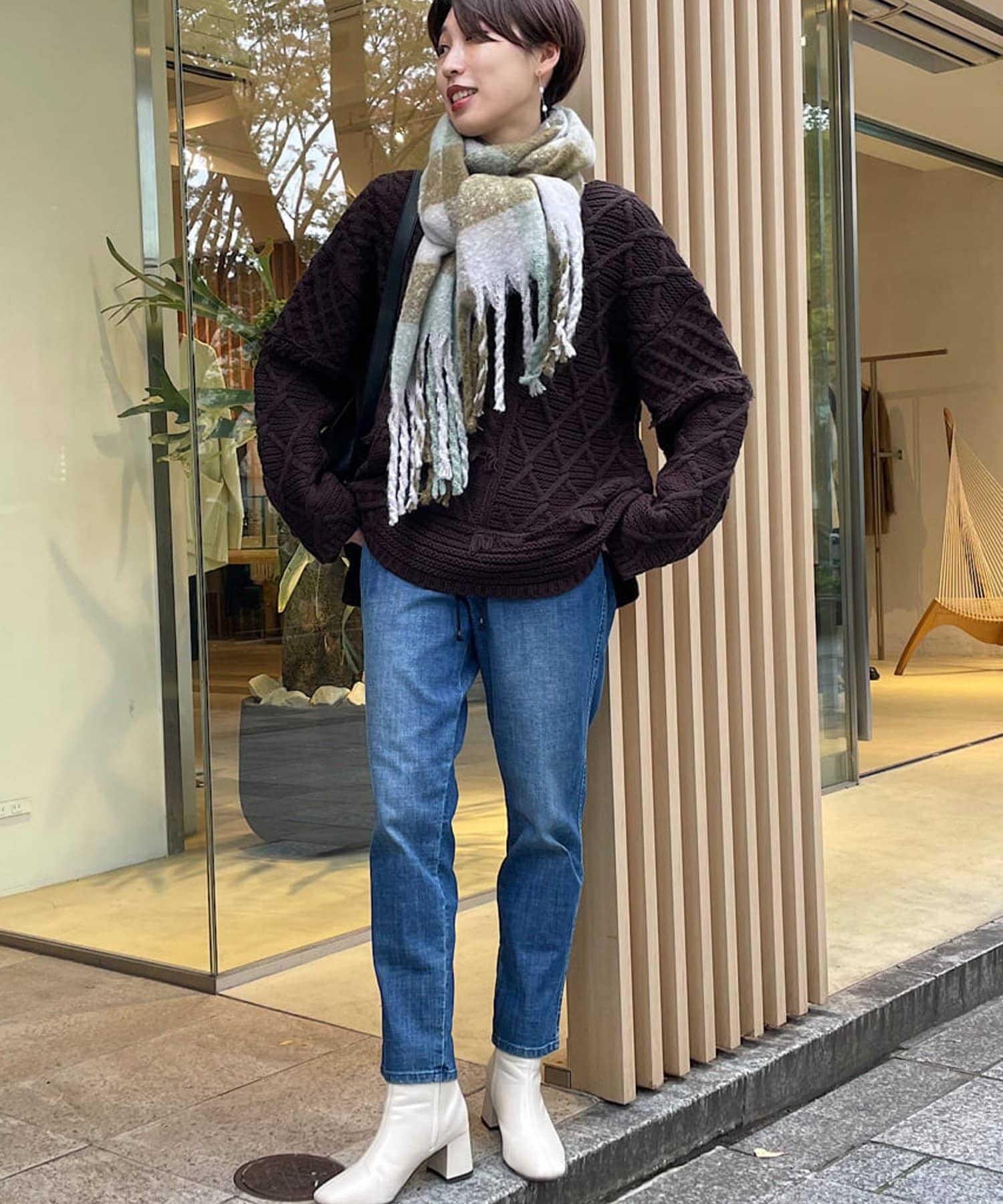 【定番人気のらくちんパンツ】イージーデニムテーパードパンツ