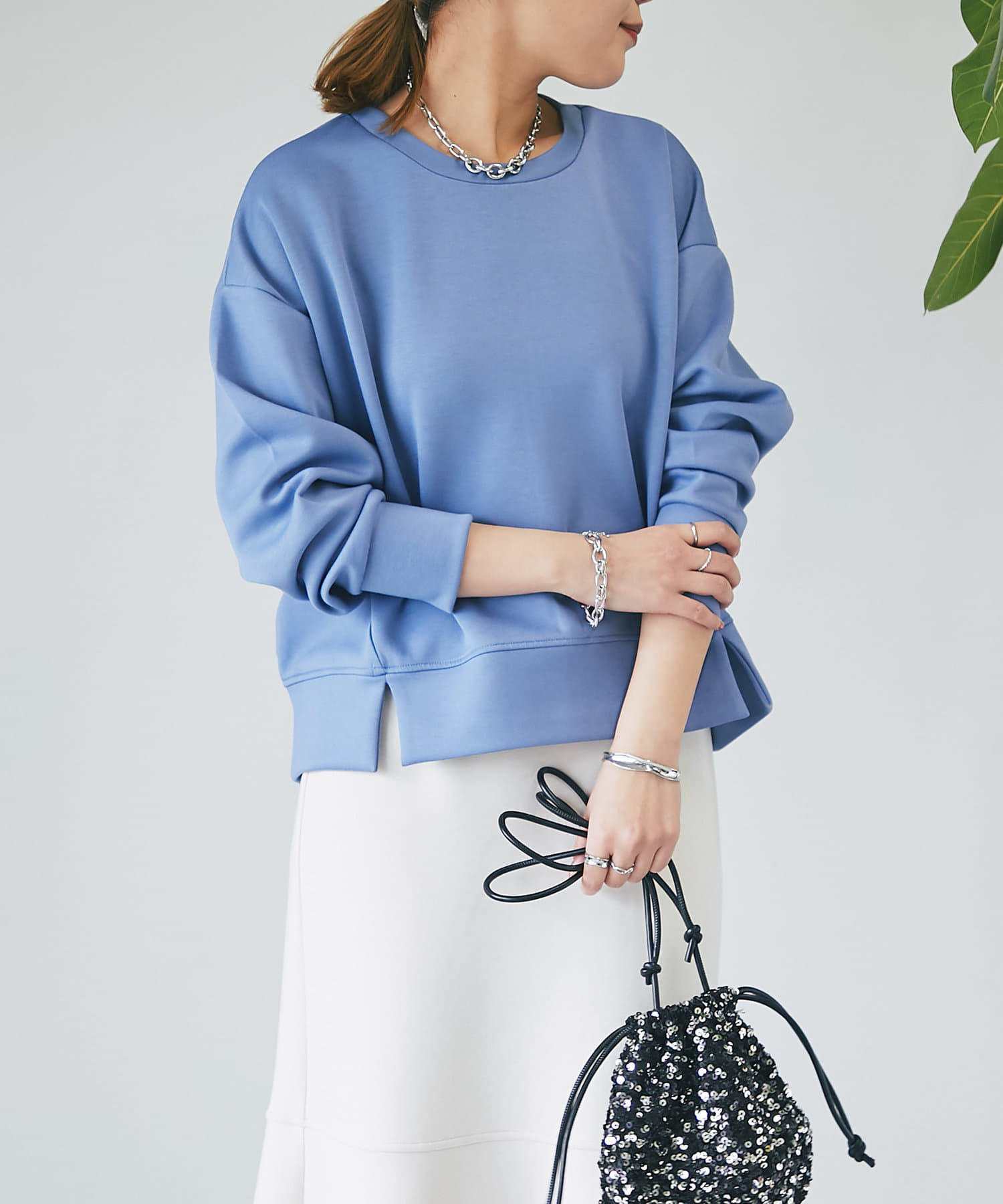 《ストレスフリーな着心地が魅力》ダンボールクルーネックプルオーバー