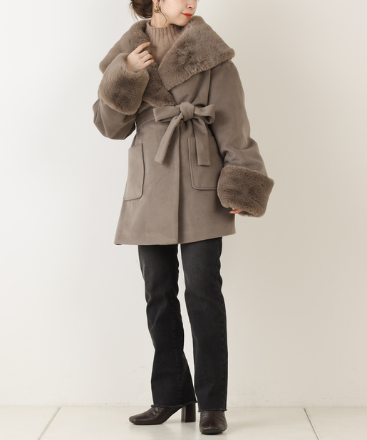【WEB限定】エコファーベルト付きコート