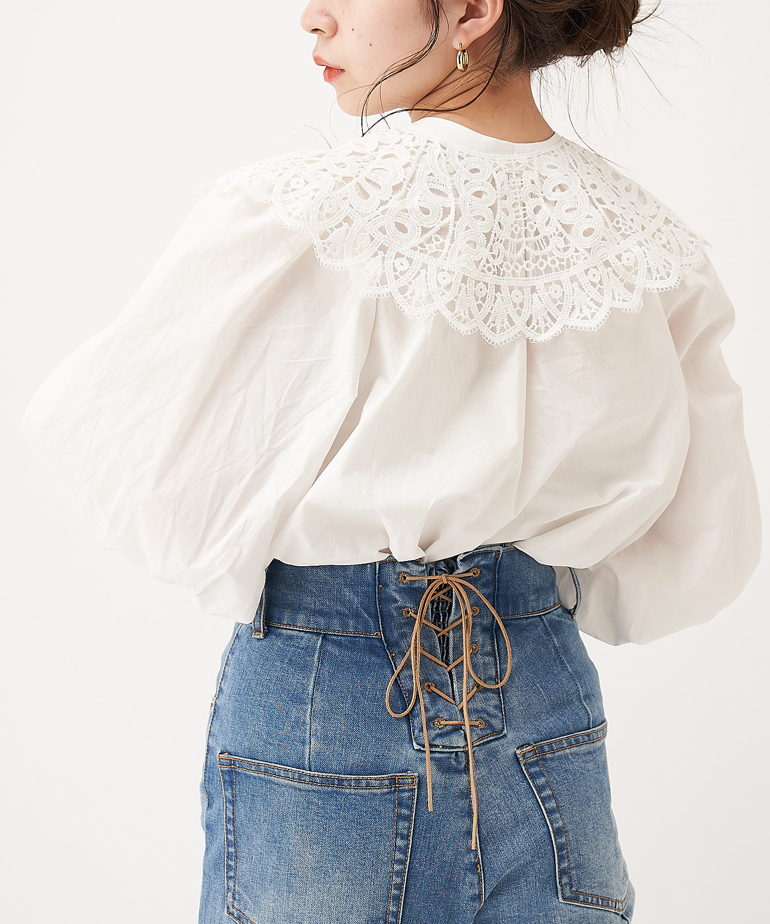 付け襟2wayスタンドブラウス 付け襟2wayスタンドブラウス