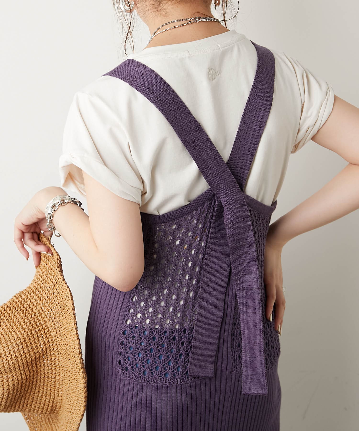 メッシュ編みキャミワンピース メッシュ編みキャミワンピース