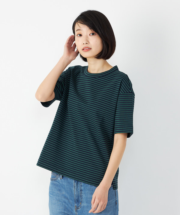 【DANIELLE SHERMAN】ジャージーボーダークルーネックT 【DANIELLE SHERMAN】ジャージーボーダークルーネックT