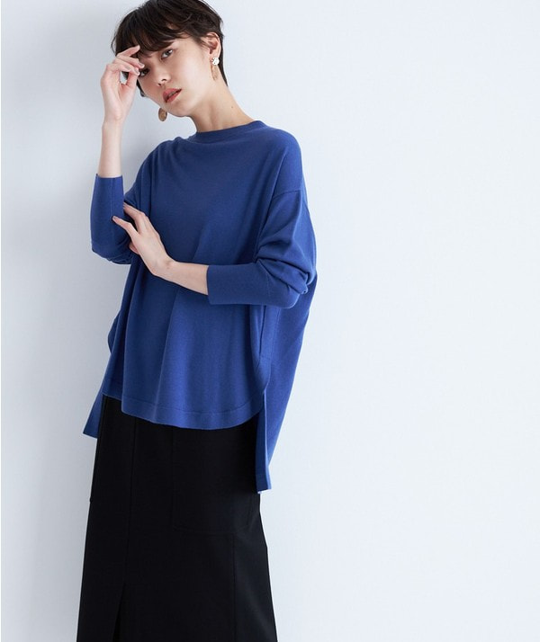 ウォッシャブルウールサイドスリットリラックスニット ウォッシャブルウールサイドスリットリラックスニット