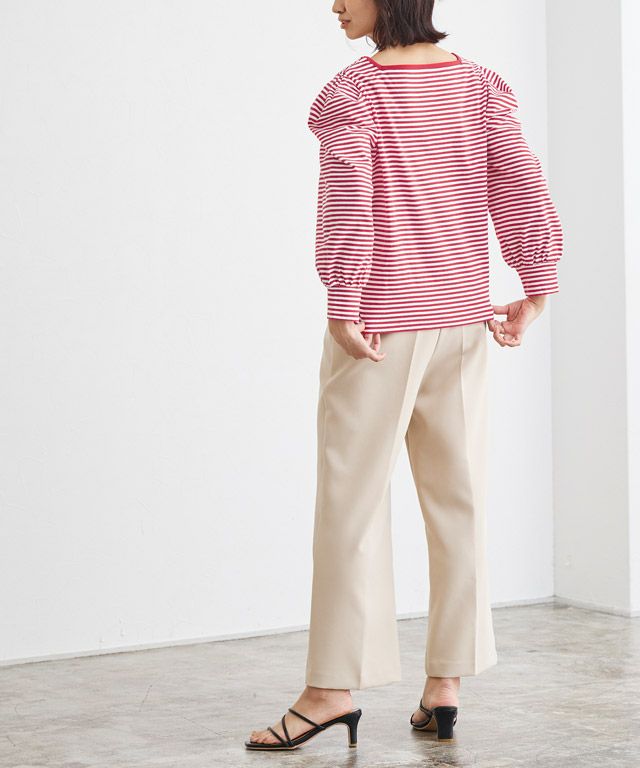 スクエアネックボーダーTシャツ MD