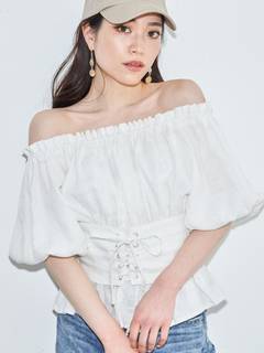 2WAYオフショルコルセットブラウス