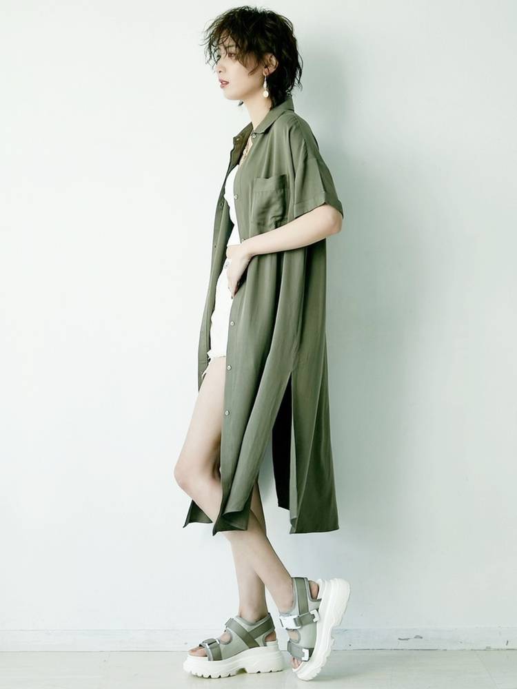 ダブルポケットロングシャツ