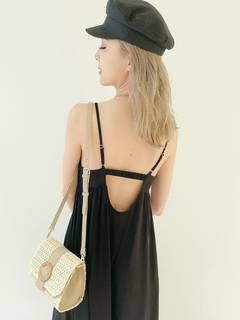 BACK OPEN ロングキャミワンピース BACK OPEN ロングキャミワンピース