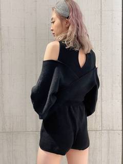 レイヤードニット ロンパース レイヤードニット ロンパース