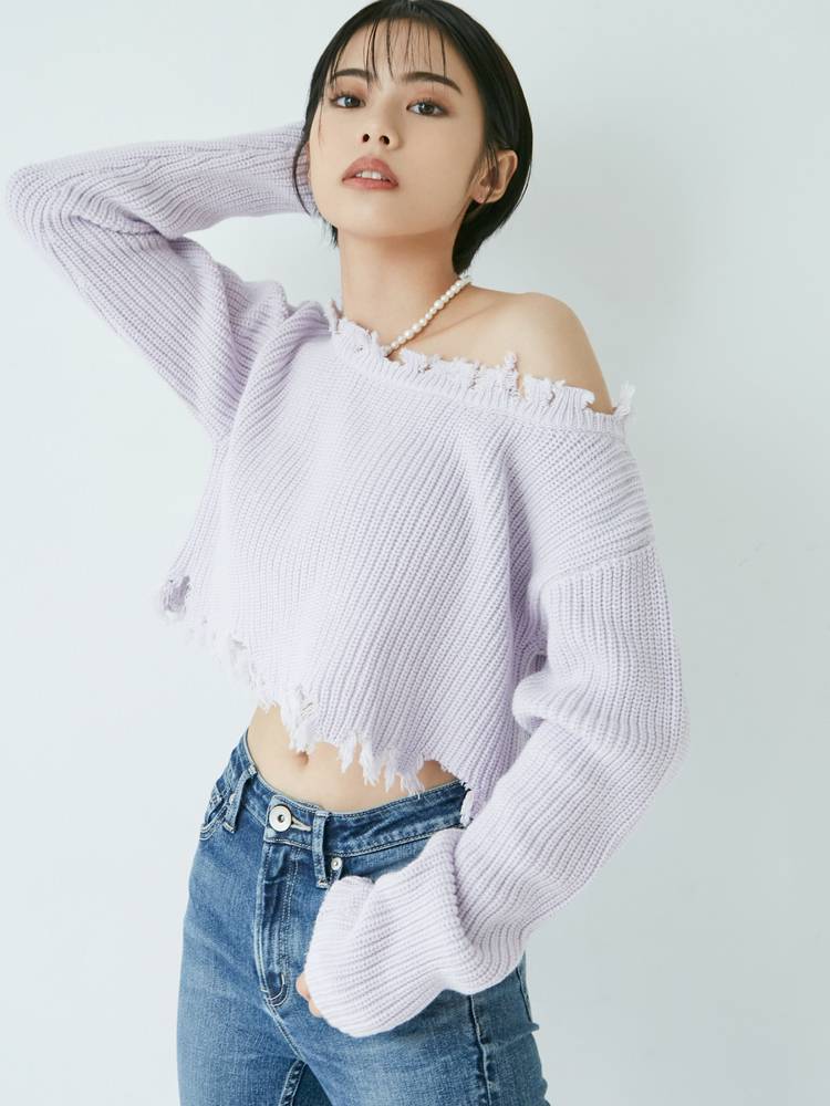 グラインダーオフショルニット TOPS グラインダーオフショルニット TOPS