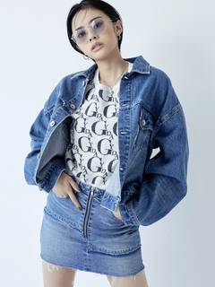GYDA PATTERNハーフスリーブニットTOPS
