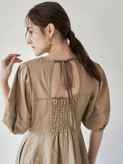 ボリュームスリーブステッチワンピース ボリュームスリーブステッチワンピース