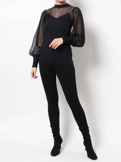 シアーボリュームスリーブニットプルオーバー