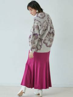 フラワージャガードニットプルオーバー