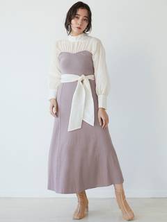 ビスチェニットドッキングワンピース