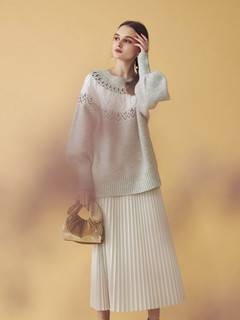 ケーブル×ジャガードオーバーニット ケーブル×ジャガードオーバーニット