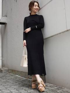 透かし編みニットキャミワンピースセット 透かし編みニットキャミワンピースセット