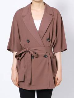 ハーフスリーブベルト付ダブルジャケット