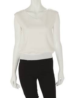 ウォッシャブル総針ノースリーブネックレス付ニット