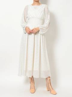 2WAYオープンショルダードットシャーリングワンピ-ス