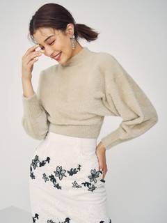 配色ケミカルレースタイトスカート