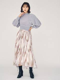 ハイネックミニシャギーニット