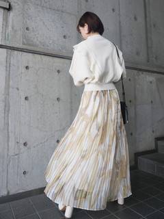 メタリックプリーツグラデーションロングスカート メタリックプリーツグラデーションロングスカート