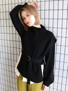 ショルダーカットドッキングニット ショルダーカットドッキングニット