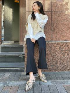 ニットベストレイヤーデザインシャツ