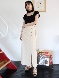 ダブルフラップペンシルスカート