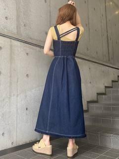 デニムマキシワンピース