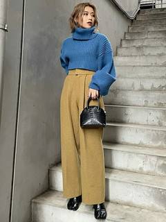 フロントタックウールライクパンツ