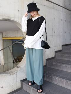 Ｖネックベストレイヤードミニワンピース【セットアイテム】