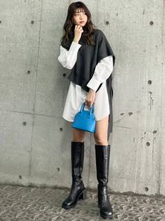 ベストレイヤードシャツワンピース