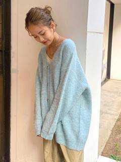 【WEB限定】カラールーズニットカーデ