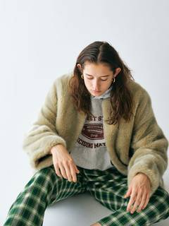 ハイウエストチェックパンツ