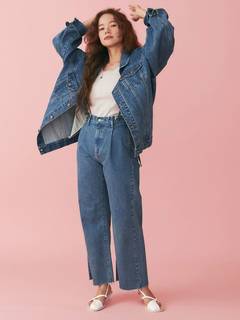 ショルダーストラップカットオフデニム