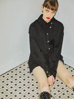 シースルーレイヤードシャツ