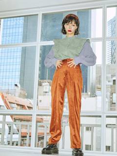 バンドカラーフリルBIGブラウス