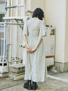 レースアップシアーワンピース