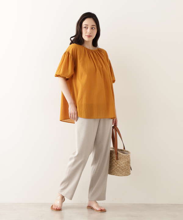 [洗える]リネンライクイージーパンツ