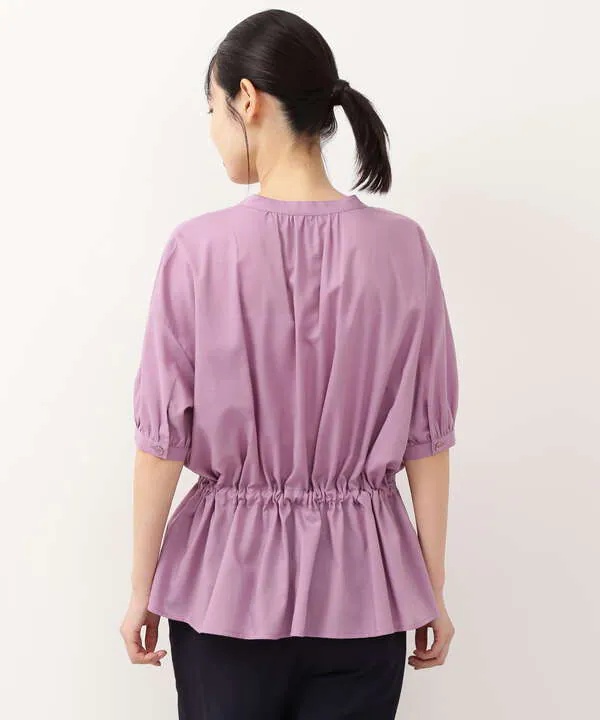 [洗える]ウエストドロストブラウス