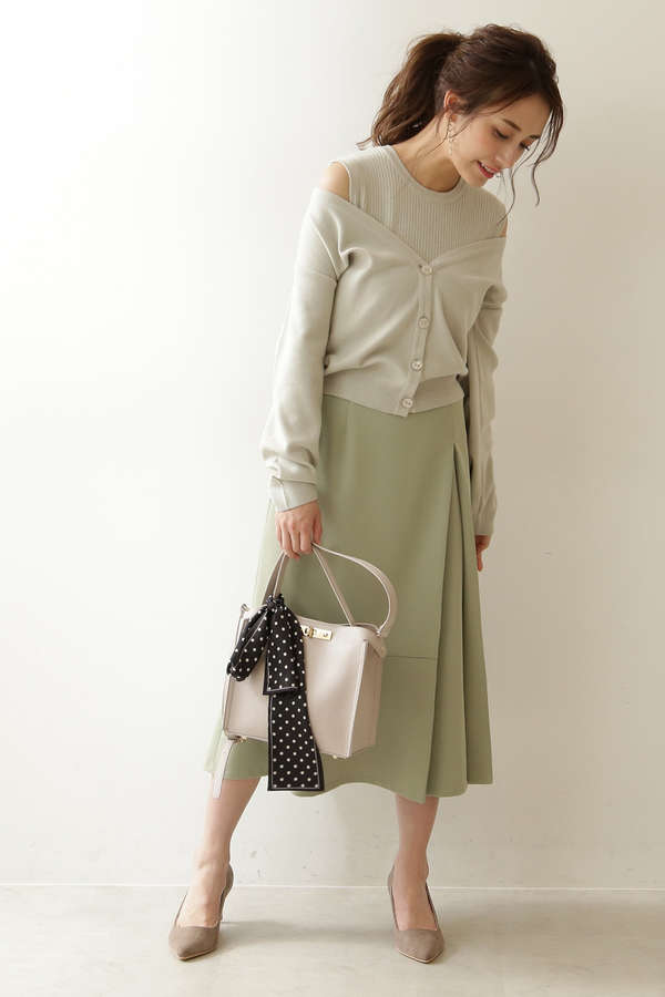 サイドバックルマーメイドミモレスカート